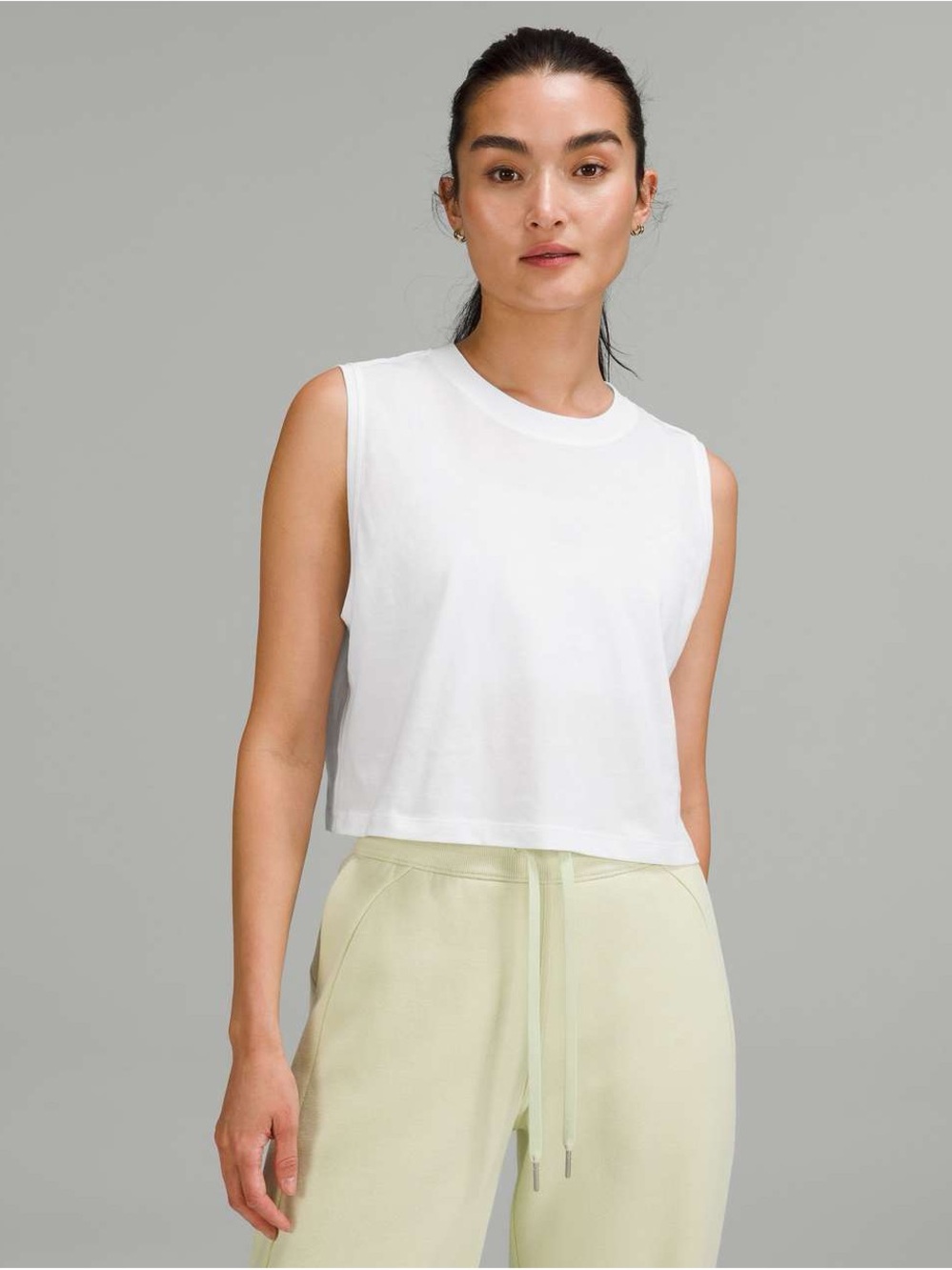 Lululemon All Yours Cotton Cropped Tank Top White